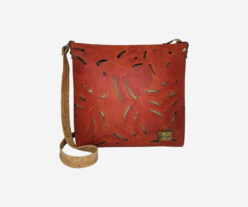 Stylish Orange Cork Perforated Shoulder Bag
