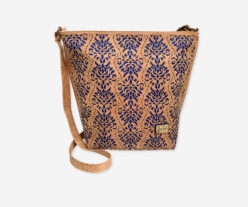 Cork Shoulder Bag With  Blue Perforated Effect FC140 COL