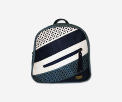Stylish Blue Cork Backpack With Front Zip Pocket 1861 MIX
