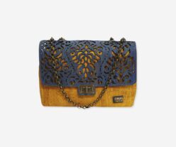 Elegant Yellow Cork Perforated Shoulder Bag 1857L