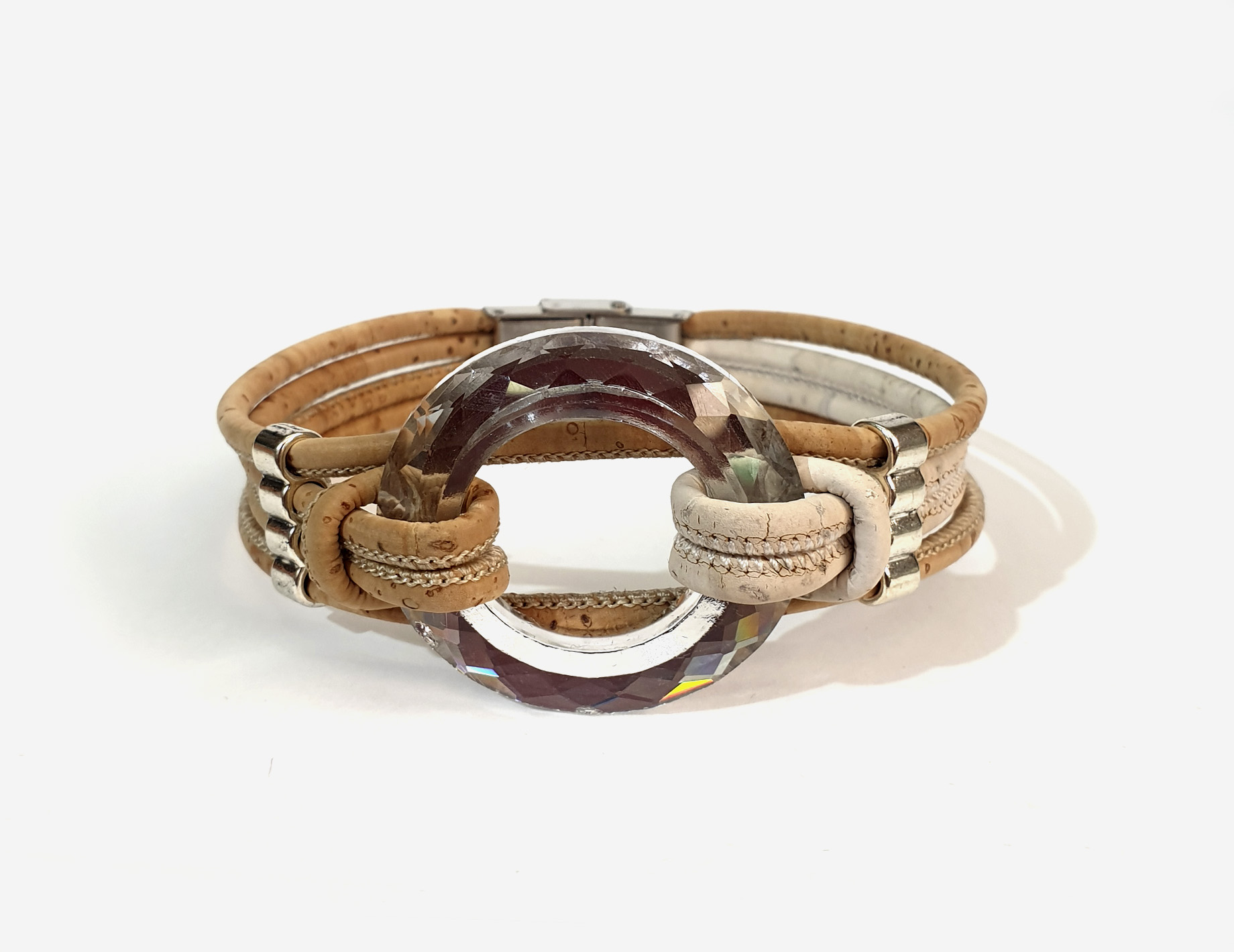 Cork bracelet, bracelets, vegan ideas, sustainable fashion, Made in Portugal White