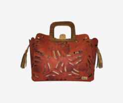 Orange Stylish Cork Handbag With Drawstring 1803