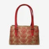 Large red Cork Handbag with 2 compartments