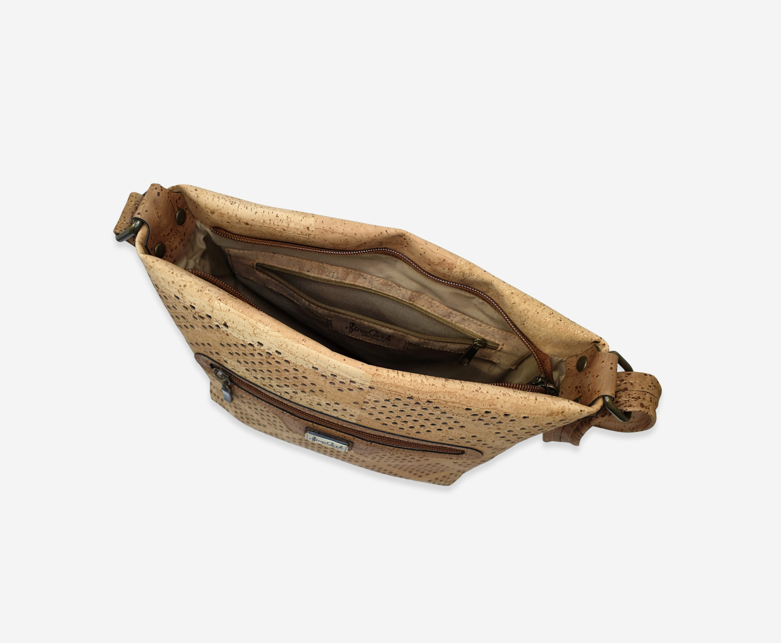 Perforated Cork Shoulder Bag