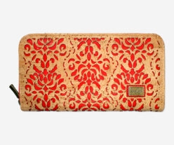 Cork Wallet With Zip Around and Perforated Effect 1864 COL