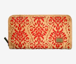 Cork Wallet With Zip Around and Perforated Effect 1864 COL