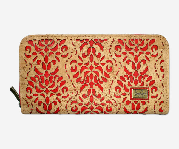 Cork Wallet With Zip Around and Perforated Effect 1864 COL