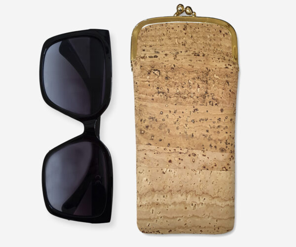 Plain  Flat Cork Clip Glasses Case 