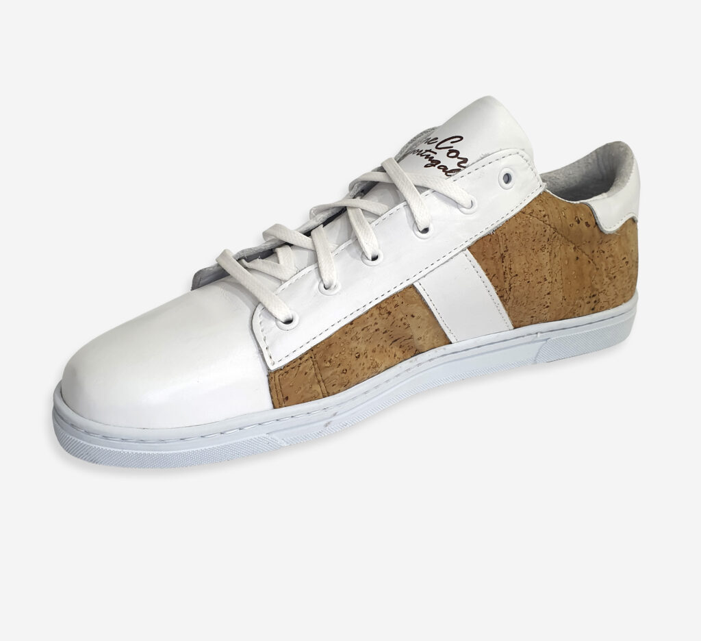 Men's Leather and Cork White Sneakers 2