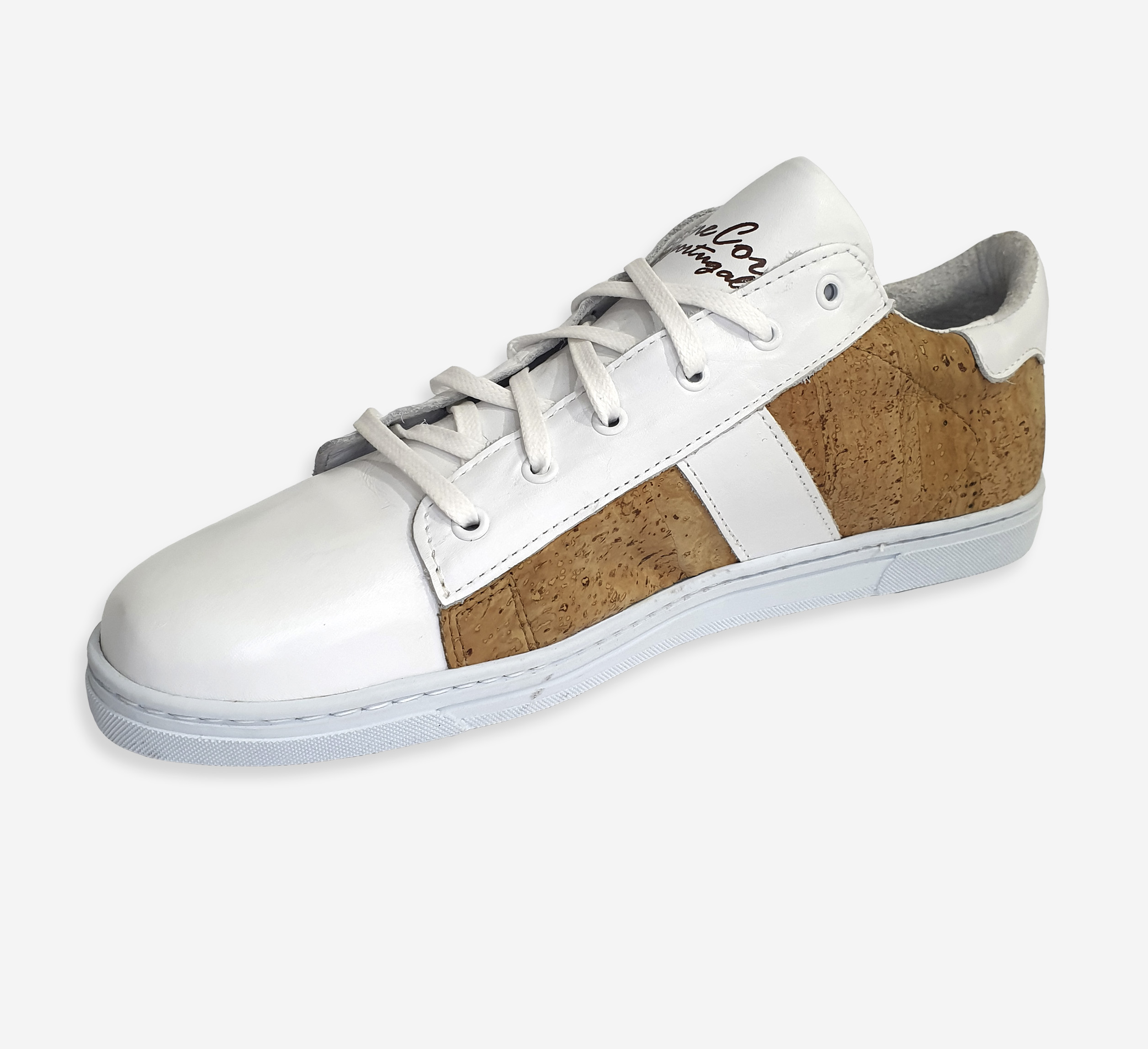 2f6fg2dedf Men's Leather and Cork White Sneakers 2