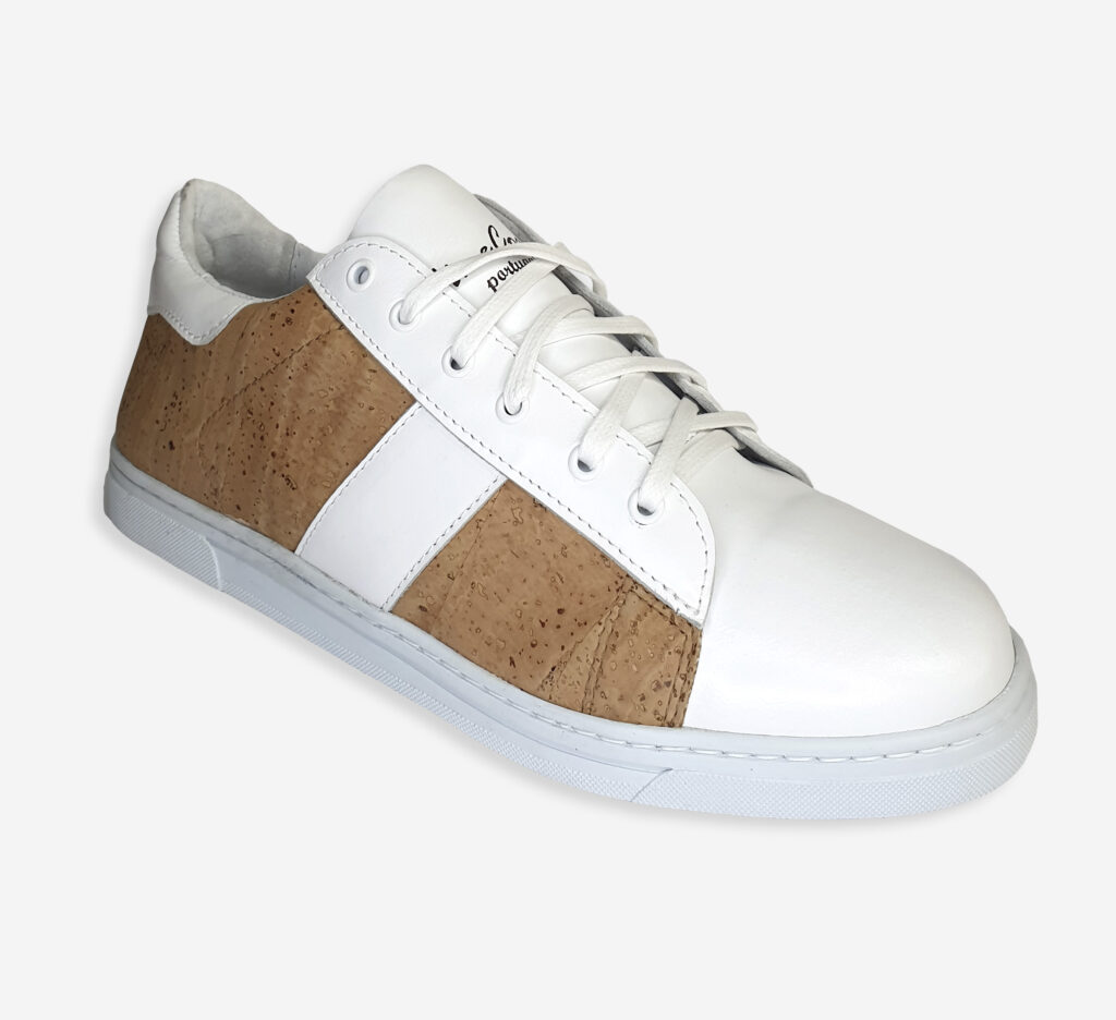 Men's Leather and Cork White Sneakers 5