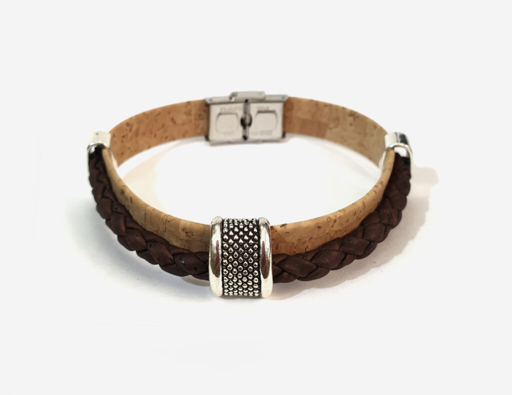 Brown Cork bracelet, bracelets, vegan ideas, sustainable fashion, Made in Portugal