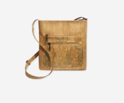 Gold Cork Shoulder Bag With Front Pockets M4416