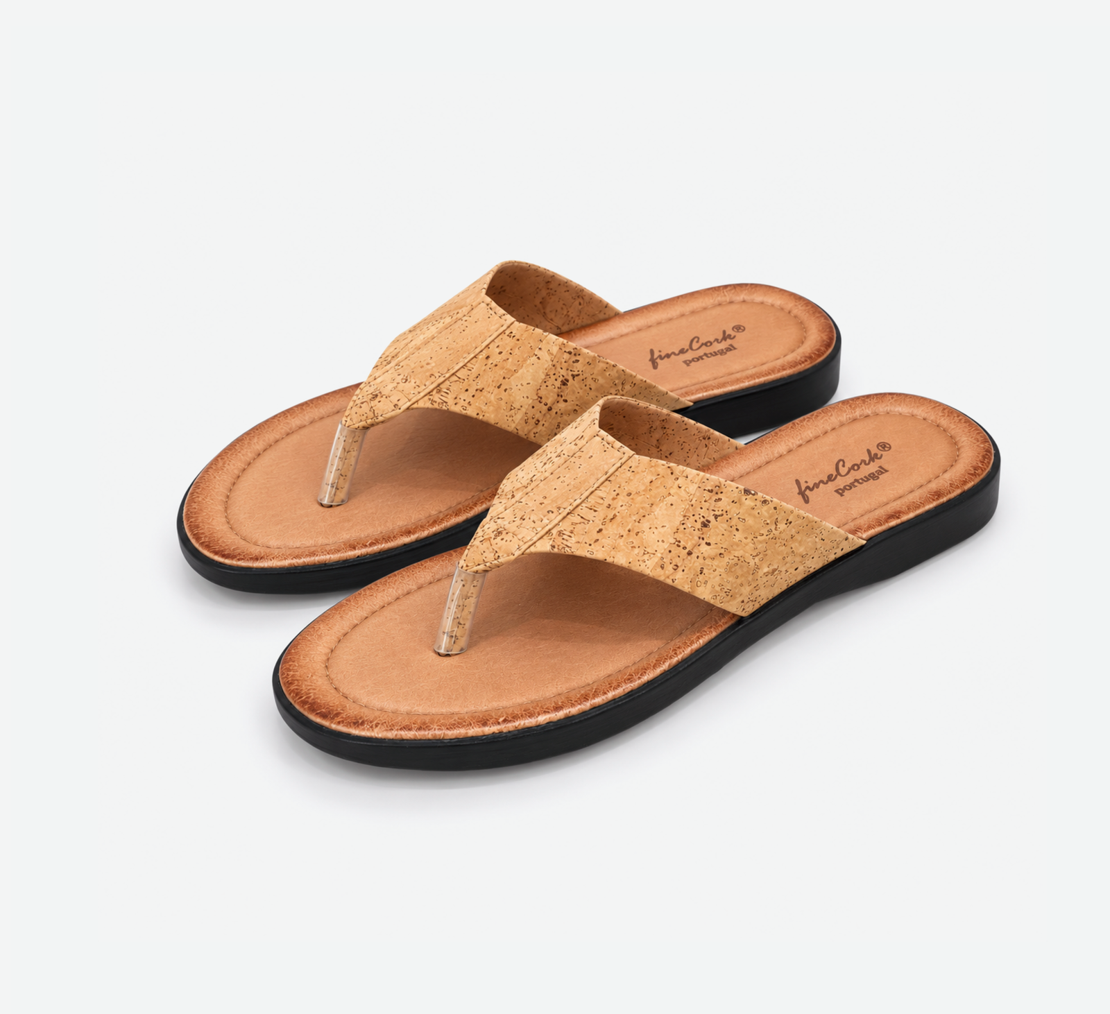 Men Cork Slippers With T-strap 01303 - Image 2