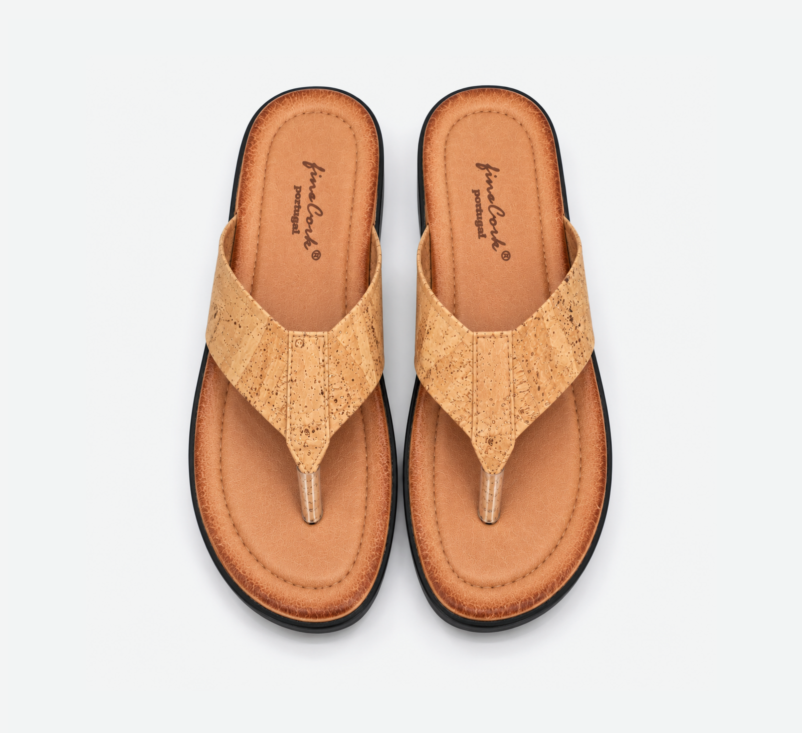 Men Cork Slippers With T-strap 01303 - Image 3