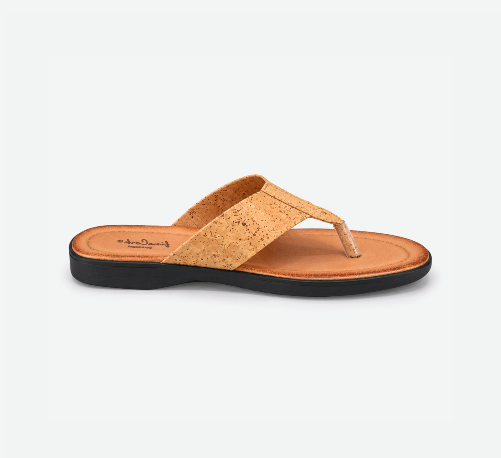 Men Cork Slippers With T-strap 01303 - Image 1