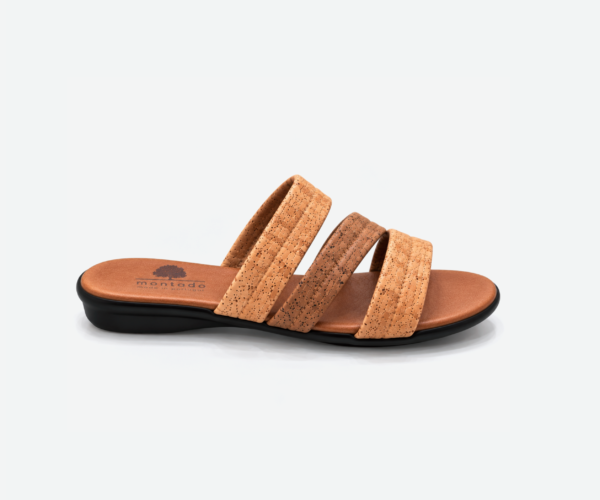 Brown Cork Slippers Three Straps 308