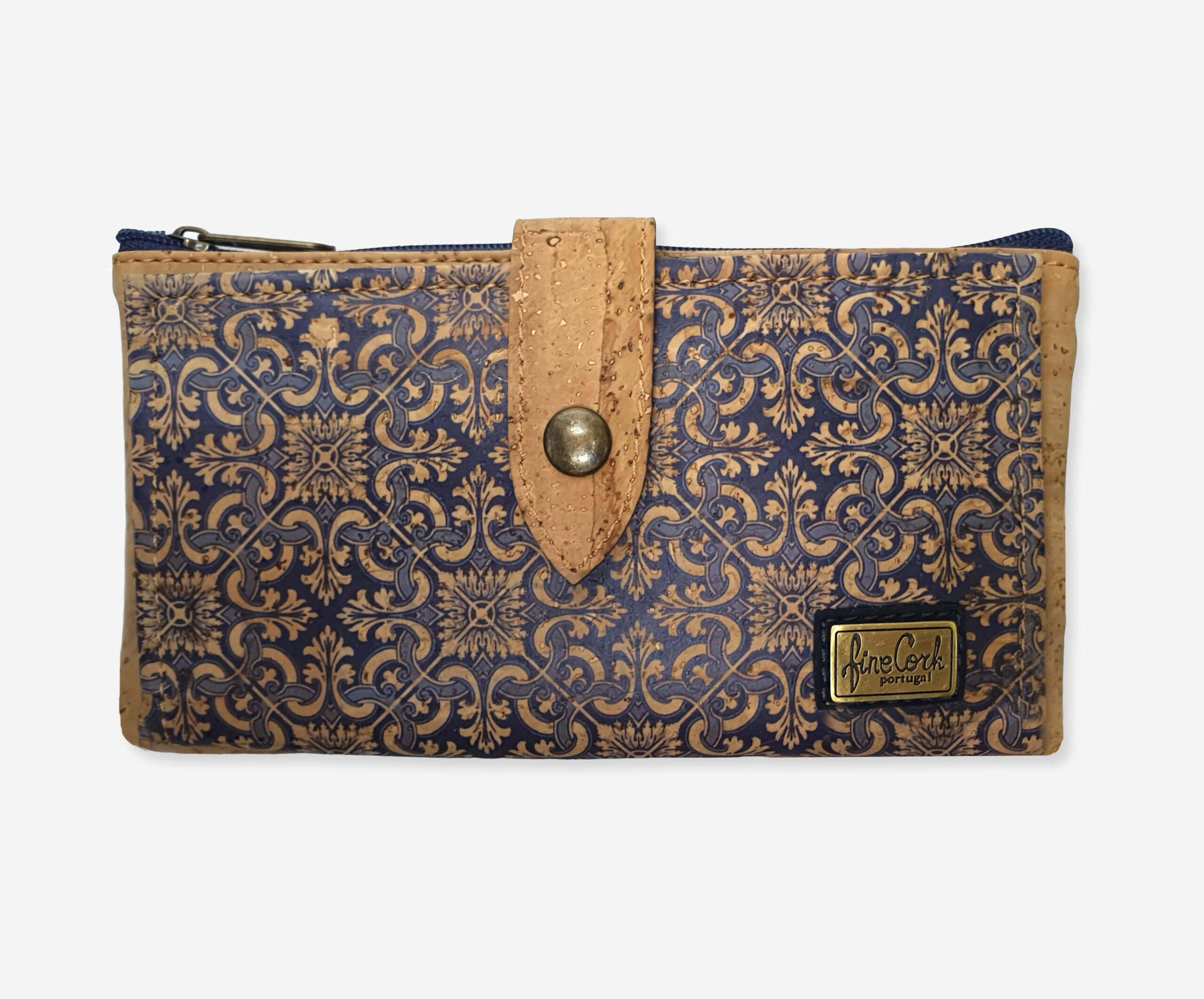 Large Cork Clip Purse For Women azulejo