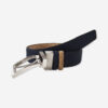 Men's Belt, Blue Cork Reversible Belt for Men Black and Natural Cork Belt with Rotate Buckle