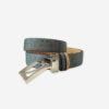 Men's Belt, Leather Reversible Belt for Men Light Blue and Natural Cork Belt with Rotate Buckle