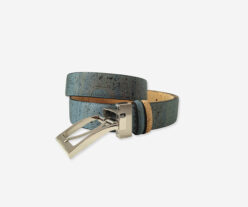 Reversible Belt Light Blue and Natural Cork