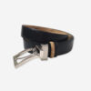 Men's Belt, Leather Reversible Belt for Men Black and Natural Cork Belt with Rotate Buckle