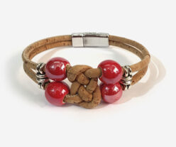 Vegan Handmade Bracelet With Ceramics Stones 23 – Red