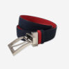 Men's Belt, Leather Reversible Belt for Men Red and Blue Cork Belt with Rotate Buckle