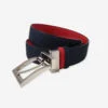 Men's Belt, Leather Reversible Belt for Men Red and Blue Cork Belt with Rotate Buckle