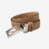 Men's Belt, Leather Reversible Belt for Men print and Natural Cork Belt with Rotate Buckle