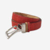 Men's Belt, Leather Reversible Belt for Men Red and Natural Cork Belt with Rotate Buckle