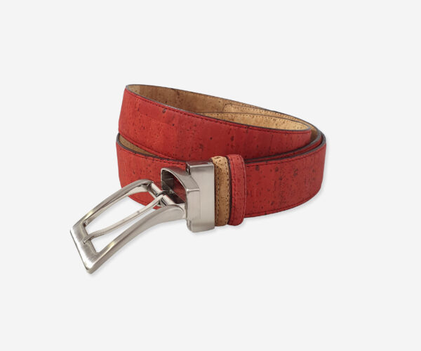 Reversible Belt Red and Natural Cork