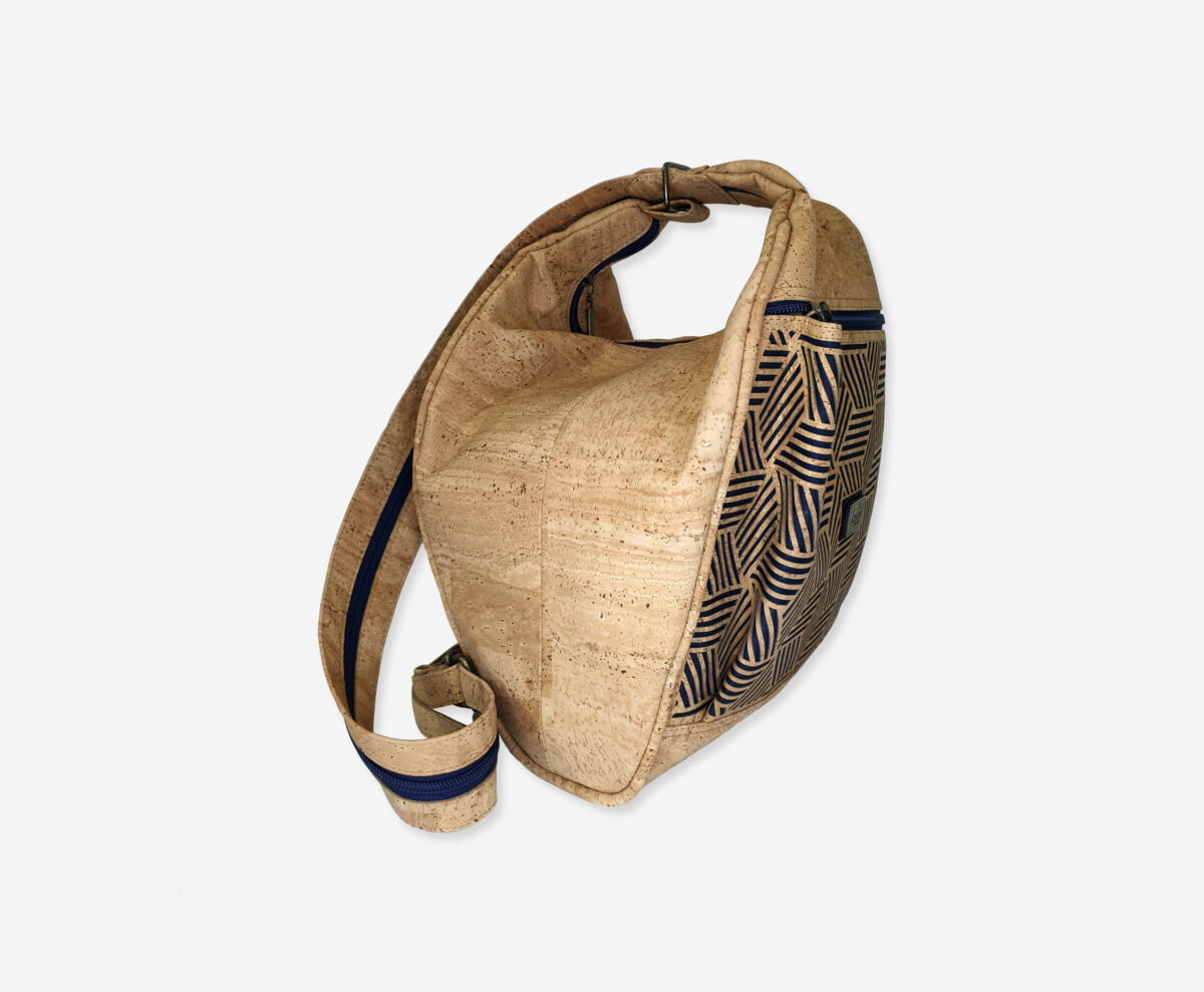 Perforated Blue Cork Backpack 2 in 1 001