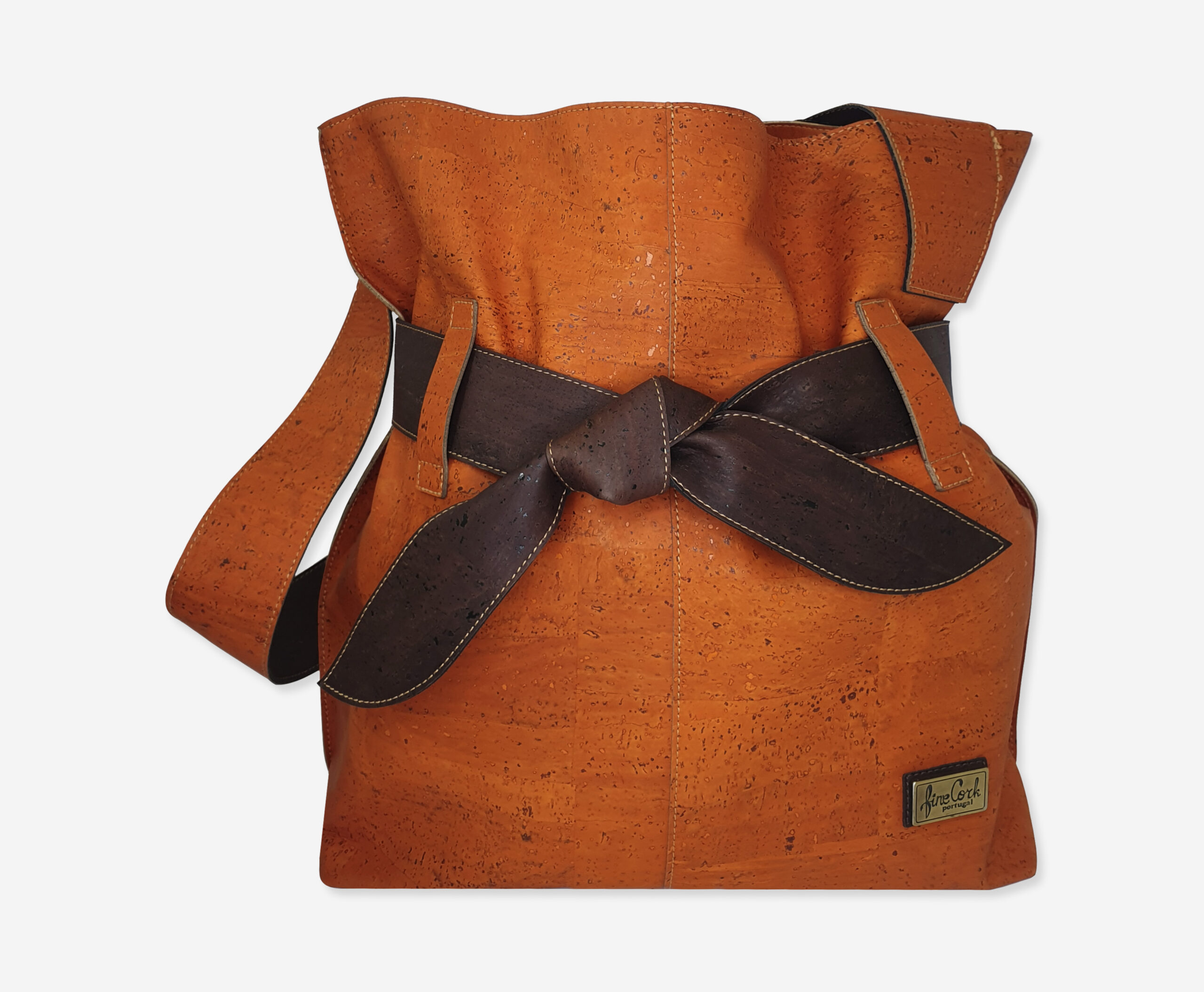 Large Orange Cork Shoulder Bag 1823
