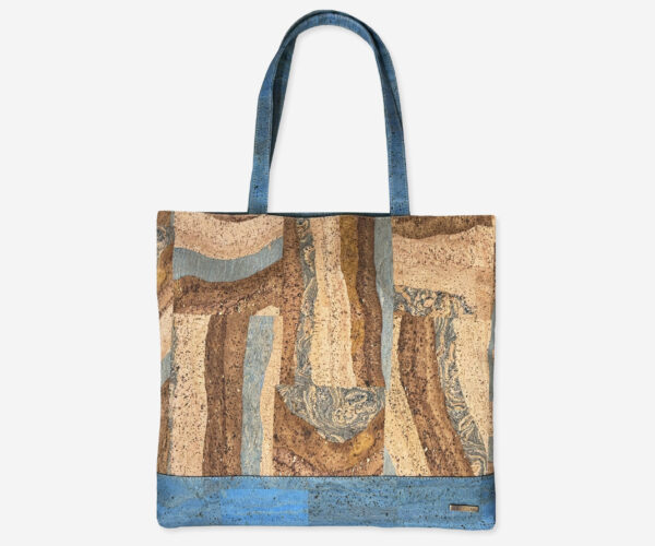 Blue Cork Shopping Bag With Front Print 996