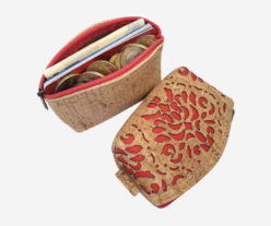 Small Perforated Cork Zip Coin Purse 1517 Col
