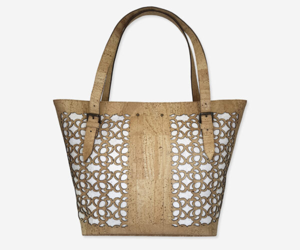 Large Perforated Cork Handbag 1508