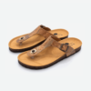 Gold Cork Flat Slippers With Adjustable Strap 001 - Thumbnail Image 2