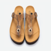 Gold Cork Flat Slippers With Adjustable Strap 001 - Thumbnail Image 3