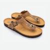 Gold Cork Flat Slippers With Adjustable Strap 001 - Thumbnail Image 4