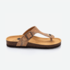 Gold Cork Flat Slippers With Adjustable Strap 001 - Thumbnail Image 1
