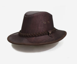 Real Cork and Leather Black Brown Cowboy Hat