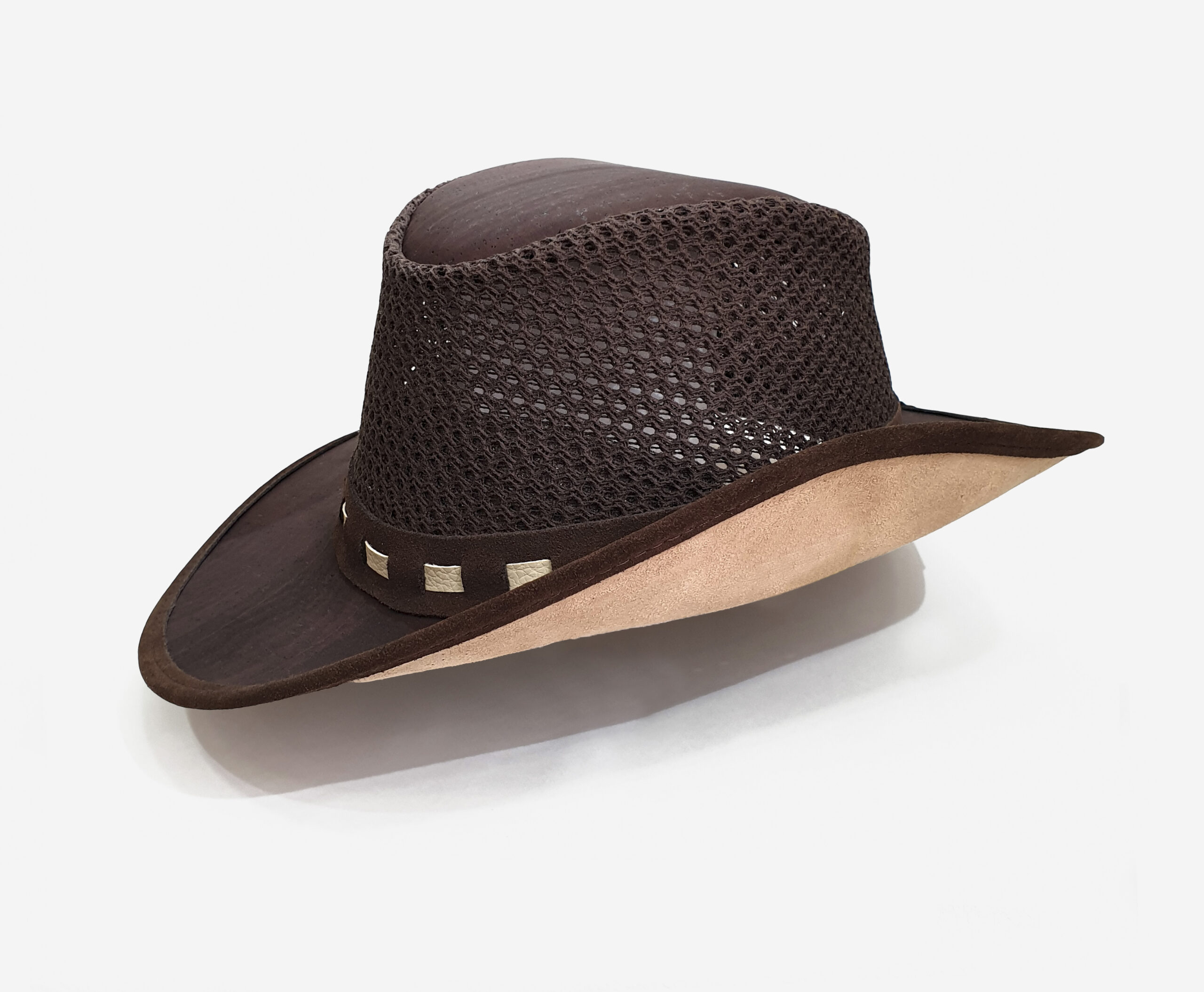 Men cork and genuine leather cowboy Hat 2-3