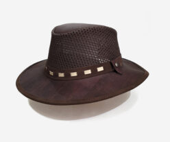 Men Brown Cork Hat With Perforated Vent Holes