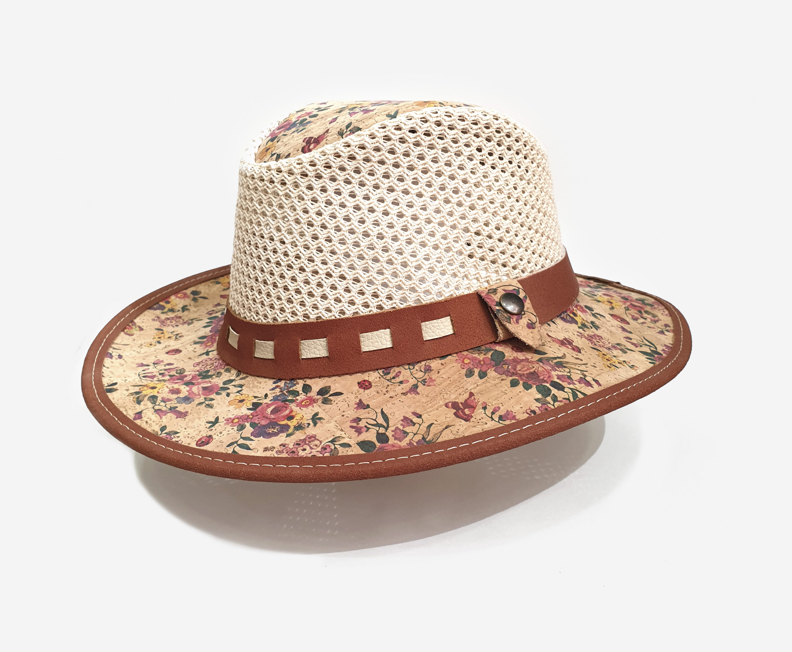 Women cork and genuine leather cowboy Hat