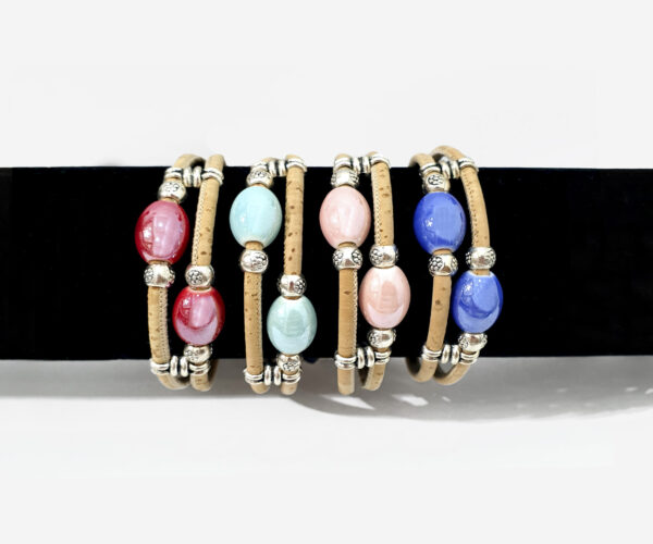 Handmade Cork Bracelet In Style Raindrops