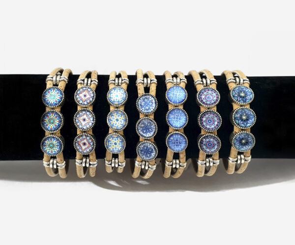 Handmade Cork Bracelet With Printed Stones