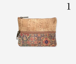 Small Flat Cork Purse With Zippers on Both Sides 0071C