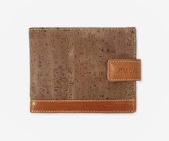 Large Light Brown Cork and Leather Wallet 64