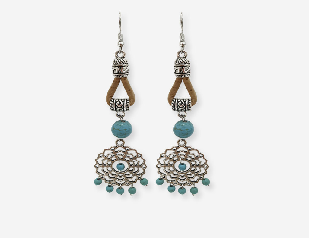 Cork turquoise earrings